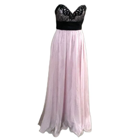 Blush Prom by Alexa Dress Formal Bridesmaid Prom Evening Gown Black/Pink Size 6 - Picture 2 of 14
